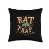 Happy Rat Trap Speech for Rodent Lovers Throw Pillow