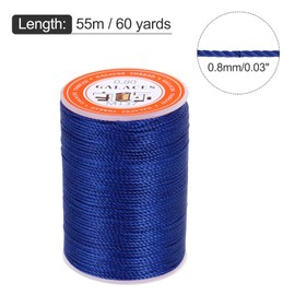 MECCANIXITY Waxed Cord 0.8mm 60 Yards Wax Bead Thread String Waxed Thread Beading Leather Thread for Jewelry Making Leather Sewing Dark Blue