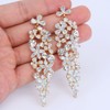 Flyonce Austrian Crystal CZ Wedding Chic Flower Cluster Chandelier Dangle