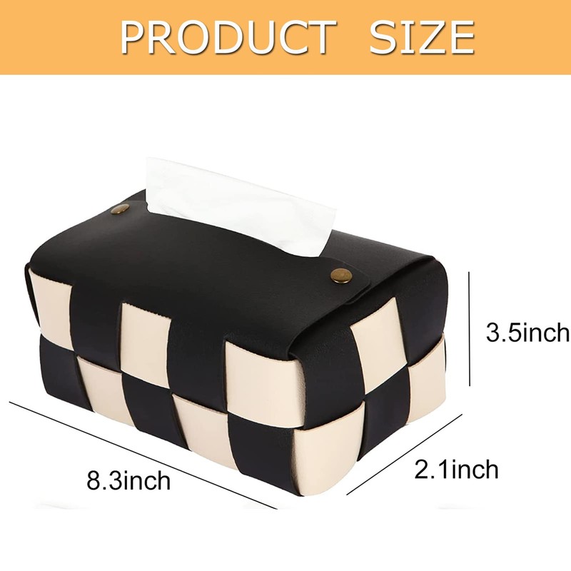 OBLLAR Tissue Box Cover, Rectangular Tissue Box Holder, Modern PU