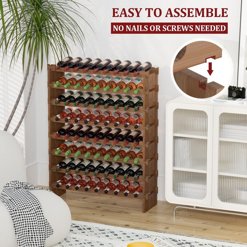 Domax Wine Rack Freestanding Floor - 72 Wine Bottle Holder