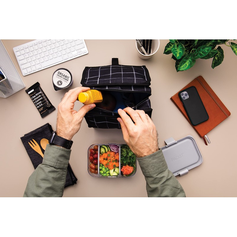 PACKIT Freezable Insulated Lunch Bag - Classic Lunch Cooler Bag,