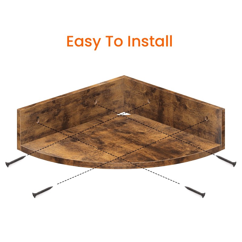 Homode Corner Shelf Wall Mount, Set of 3 Floating Corner