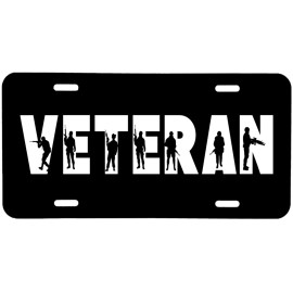 Unbranded Military Veteran. All Services Laser Engraved Aluminum Car Tag/License Plate.