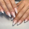 24 uñas postizas de almendra medianas con diseño degradado en