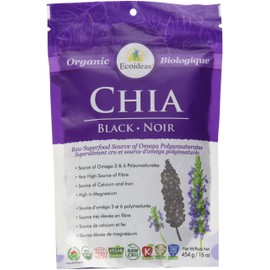 Ecoideas Organic Black Chia Seeds, 454g