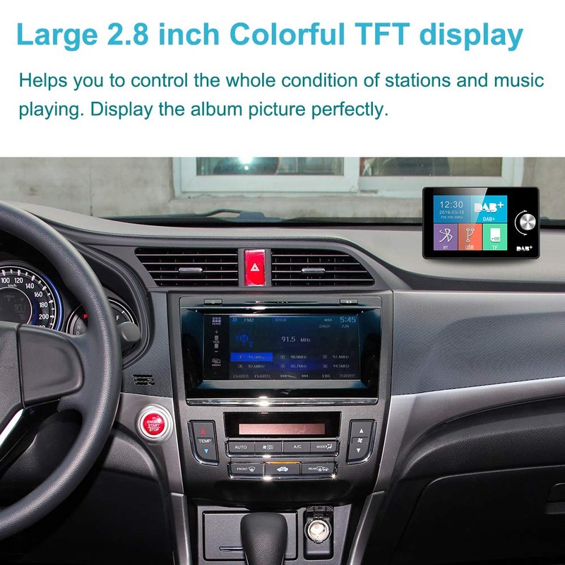 EZoneTronics Car DAB/DAB+ Radio Adaptor[2.8" Colorful Display], Portable DAB Digital