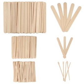 Pack of 300 Wooden Spatulas for Hair Removal, 3 Sizes Mouth Spatulas Wood, Wooden Spatula Waxing Applicator, Wooden Mouth Spatula Wooden Sticks for Crafts, Spatula Wood for Ice Sticks Crafts