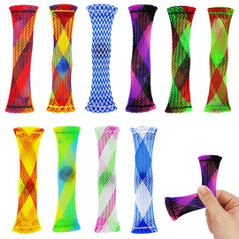 Marble Mesh Fidget Toys, 10 Pcs Silent Sensory Mesh Tube with Marble Fidget Toy Mesh Texture Sensory Tools Help for Stress Relief, Anxiety, and Focus, Perfect for School, Office