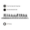 sourcing map 12pcs Torx Hex Bit Socket Set 1/4" Square
