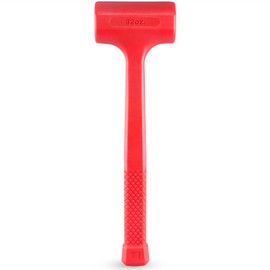 2-LB (32-OZ) Premium Dead Blow Hammer and Unicast Mallet, Neon Red Color | Durable Unibody Molded Construction, Checkered Grip | Rebound and Spark Resistant, Non-Marring and Non-Sparking Design