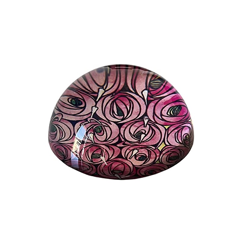 Parastone Museum Collection Domed Glass Paperweight - Mackintosh Roses Design