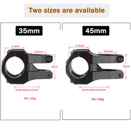 CYSKY 31.8 Stem 35 mm 45 mm MTB Stem Mountain Bike Stem Riser Handlebar Short Stem for Most Road Bike Stem, MTB Stem, BMX Stem, Bicycle Stem (35 mm, Black)