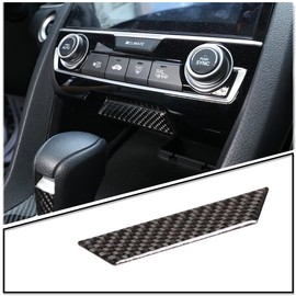 PIUGILH Replacement for Real Carbon Fiber Console Storage Box Cover Trim Sticker for Honda Civic 2016 2017 2018 2019