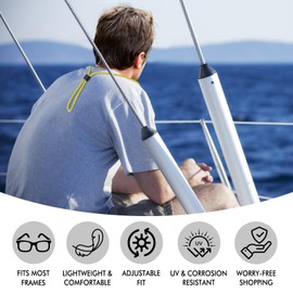 BANSTLE Eyeglasses Holder Strap - 3 Pcs Adjustable Eyewear String Lanyard Retainer - Sunglasses Strap for Men, Women and Kids - Eyeglass Holders Around Neck - Black, Yellow, Green