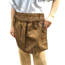 Generic Harvest Apron for Garden Vegetable Max Waist 58.2"" Belt Length Adjustable with 2 Pockets on both sides Canvas Harvest Apron for Gardeners Pick Fruit Flower(LA028), Camel