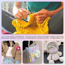 3 Pcs Crochet Hooks Set Chunky Crochet Hooks Aluminium Coloured Aluminium Crochet Needles for Beginners or Professionals