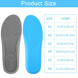 WLLHYF Shoe Insoles, Memory Foam Insoles, Cut to Size, Comfort Replacement Cushion, Shock Absorption, Cushioning Shoe Insoles, Soft Running Insoles for Men and Women (27-29.5 cm)