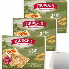 usy Bundle for Burger the Landknäcke Sesame Nutty Aromatic Pack of 3 (3 x 250 g Pack) + usy Block