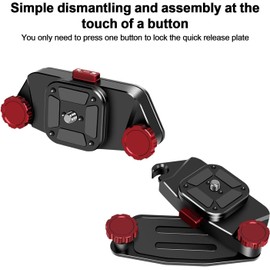 Easy Hood Camera Belt Clip Waist Camera Waist Buckle Quick Release 1/4'' Thread Plate Camera Mount Adapter Camera Strap Compatible with Sony/Canon/Nikon DSLR Camera