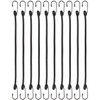 BINCKIN Black Bungee Cords with Hooks 40cm, 10 Pcs Heavy