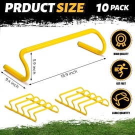 Wettarn 10 Pcs Speed Agility Training Hurdles Detachable Durable Hurdle Agility Plyometric and All Purpose Speed Training Equipment for Athletes Soccer Basketball(6 Inch,Yellow)