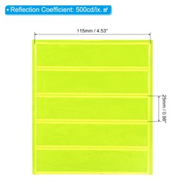 PATIKIL 5 x 1 Inch Safety Reflective Stickers, 10Pcs 500cd/lx.m2 Warning Sticker Waterproof Reflector Tape Strip for Night Safety Backpacks Bicycles, Fluorescent Yellow