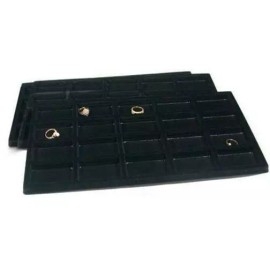 FindingKing 3 Black Flocked 20 Compartment Display Tray Inserts