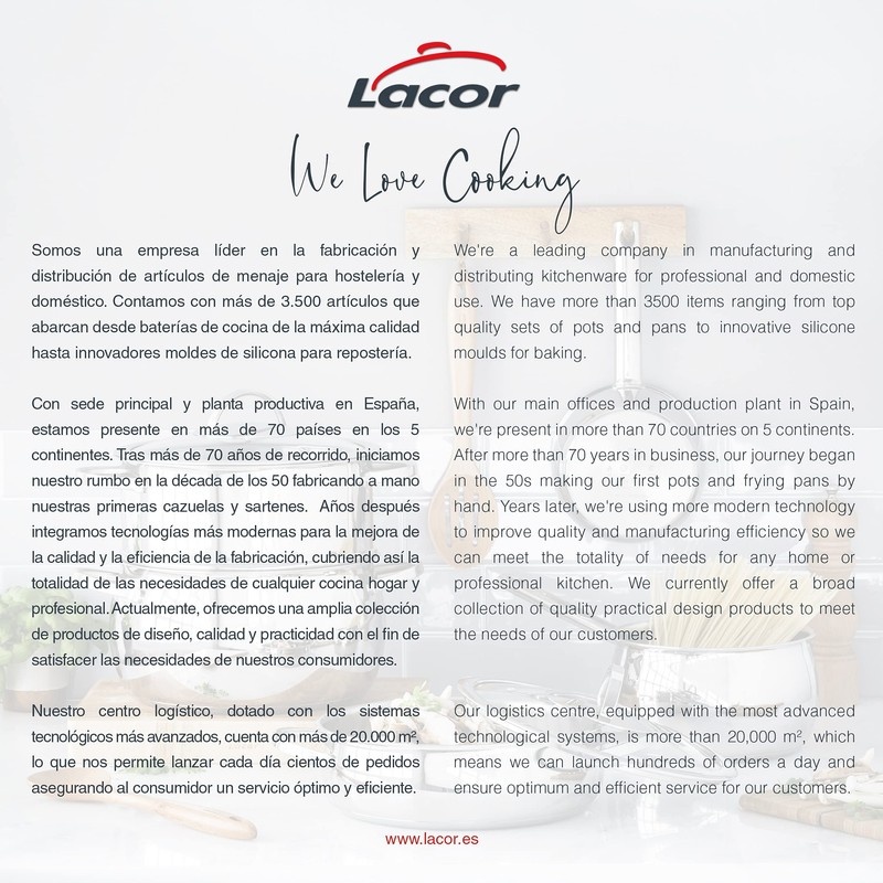 Lacor - 62742 - Messbecher, Flüssigkeitsmessgerät, Edelstahl, BPA-frei, 15 cm,