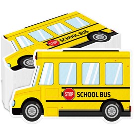 50Pcs School Bus Party Napkins Welcome Back to School Party Decorations Yellow Schools Bus Shaped Napkins First Day of Schools Classroom Parties Decor for Schools Season Decorative Parties Favors
