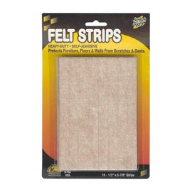 Master Caster Felt Pads, 1/2"x5-7/8", 16/PK, Beige