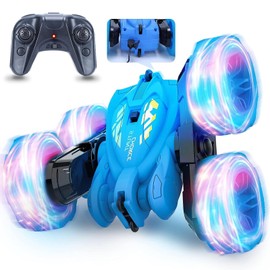 Robot Plaza Radio Controlled Car, Offroad, Tires Glow, 4wd, Rotation, Double-Sided Drive, 4-Wheel Drive, Birthday Gift, For Kids, Toys, Boys, Elementary School Students