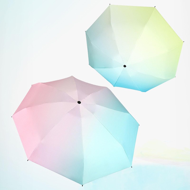 Mini Travel Umbrella with Case, 8 Ribs Folding Small Compact