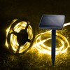 Solar Strip Lights Outdoor Waterproof, Auto ON/Off, 2 Modes, Flexible
