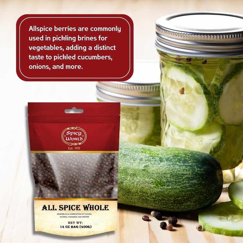 Spicy World Whole Allspice Berries 14 Oz Resealable Bag |