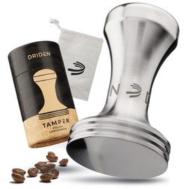 DRIDEN Coffee Tamper 51 mm Stainless Steel - Solid Espresso Tamper Made from One Piece - Elegant Espresso Stamp for Barista & Coffee Lovers