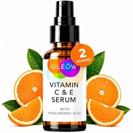 GLEOW- Fabricado en EE. UU. el suero de vitamina C GLEOW con ácido hialurónico potencia el brillo natural de la piel. Apto para todo tipo de pieles,