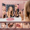 Espejo Maquillaje Luz Tríptica Aumentos 10x/3x/2x Plegable 22 Leds De