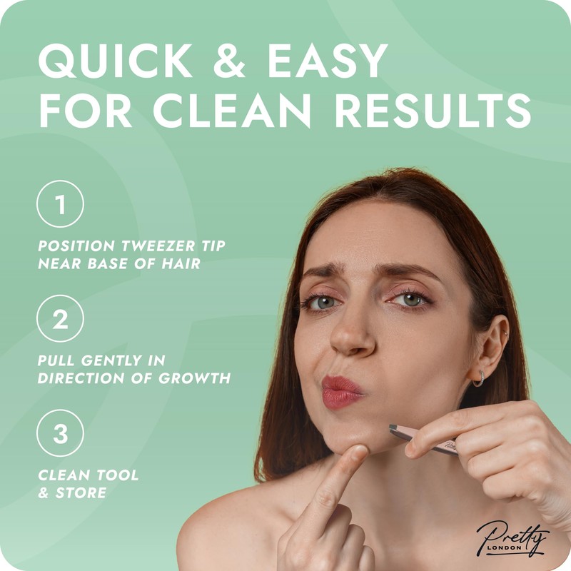 Pretty London - Eyebrow Tweezers – Precision Slanted Tweezers –