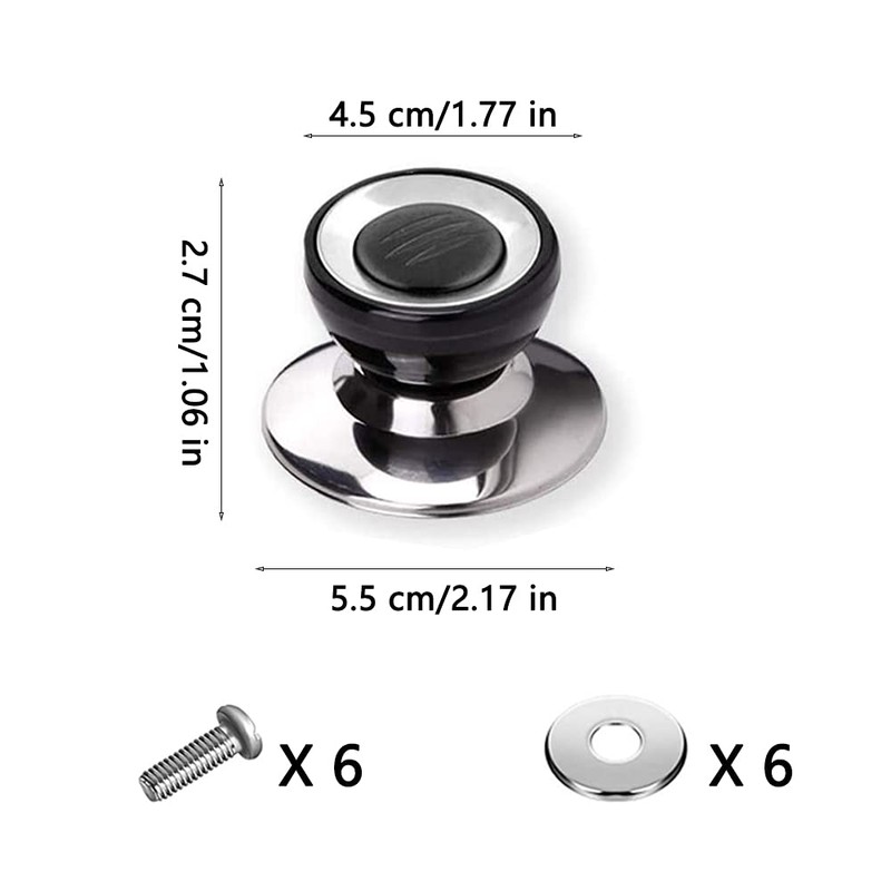 6 pieces pot lid knob, pan lid button, cookware lid