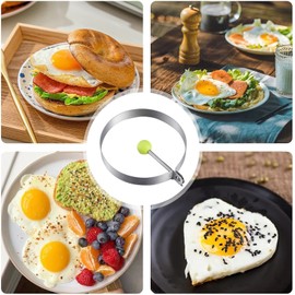 Round Egg Mold Shaper - Non Stick Pancake Deep Egg, Stainless Steel Frying Egg Rings, Mould Cookies Maker Baking Shaper Kitchen Gadget, Egg Patty Maker Rings For Sandwich Fritters Crumpets