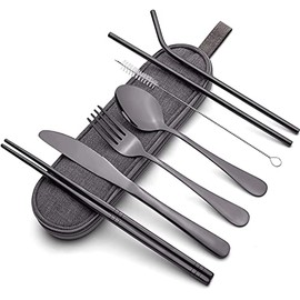 U Chef Juego de cubiertos utensilios para mesa portátil y accesorios de hogar y cocina con estuche impermeable | Accesorios de cocina y hogar de acero