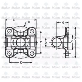 DSP Driveshaft CV Eliminator Flange yoke 1310 series 6x 0.328" Holes on 3.937M pilot