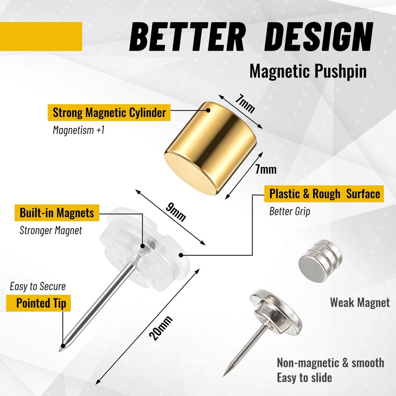 Outus 30 Sets Magnetic Push Pin Magnet Thumb Tack Poster