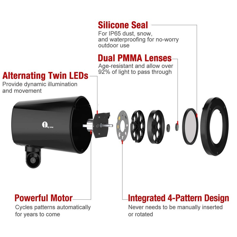 1byone Christmas Lights Projector Decorations Auto-Shifting Images & Switchable Pattern