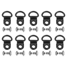 sourcing map 10 Sets Shoelace Hook, Boot Lace Hooks D-Ring Eyelet Buckles with Rivets, Boots Eyelet Repair Clips for Hiking Boots Shoe Leather Bag, 9x14mm Bright Black