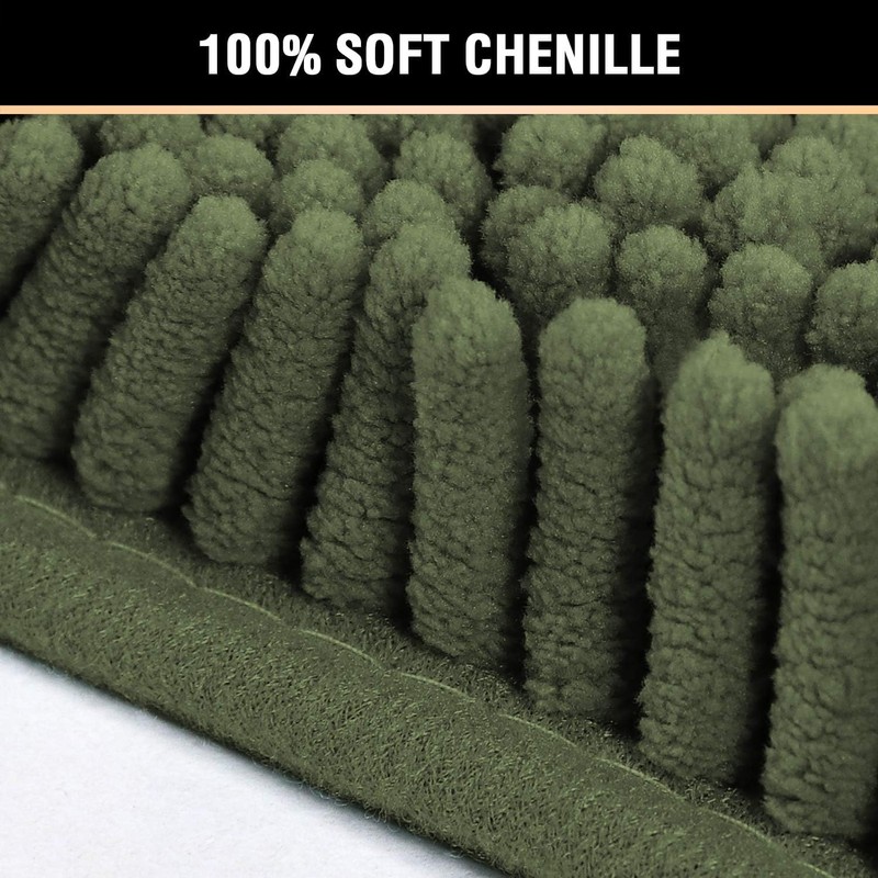 Smarcute Chenille Bath Mat for Bathroom Luxury Thick Bathroom Mat