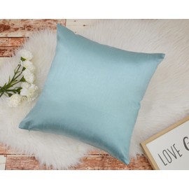 Creative Faux Silk Solid Euro Sham / Pillow Cover 26 by 26 - Aqua