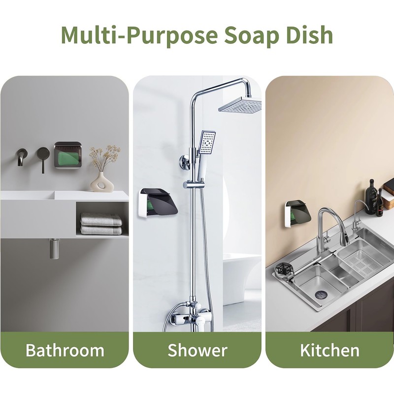 Soap Dish Holder with Lid Soap Box for Shower Bathroom