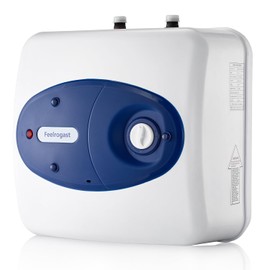 Feelrogast 4 Gallon Electric Tank Water Heater, 120V 1500W Under Sink Instant Hot Tank Water Heater for RV, Camper, Kitchen, Food Truck, Wall or Floor Mounted, Blue